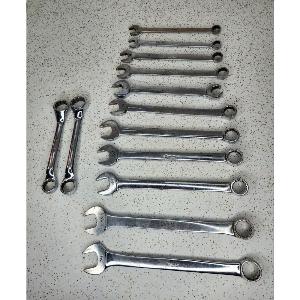 Snap-On OEX14-24 SAE Combination Wrench Set 11pc & 2pc Offset Double Box Wrenchs